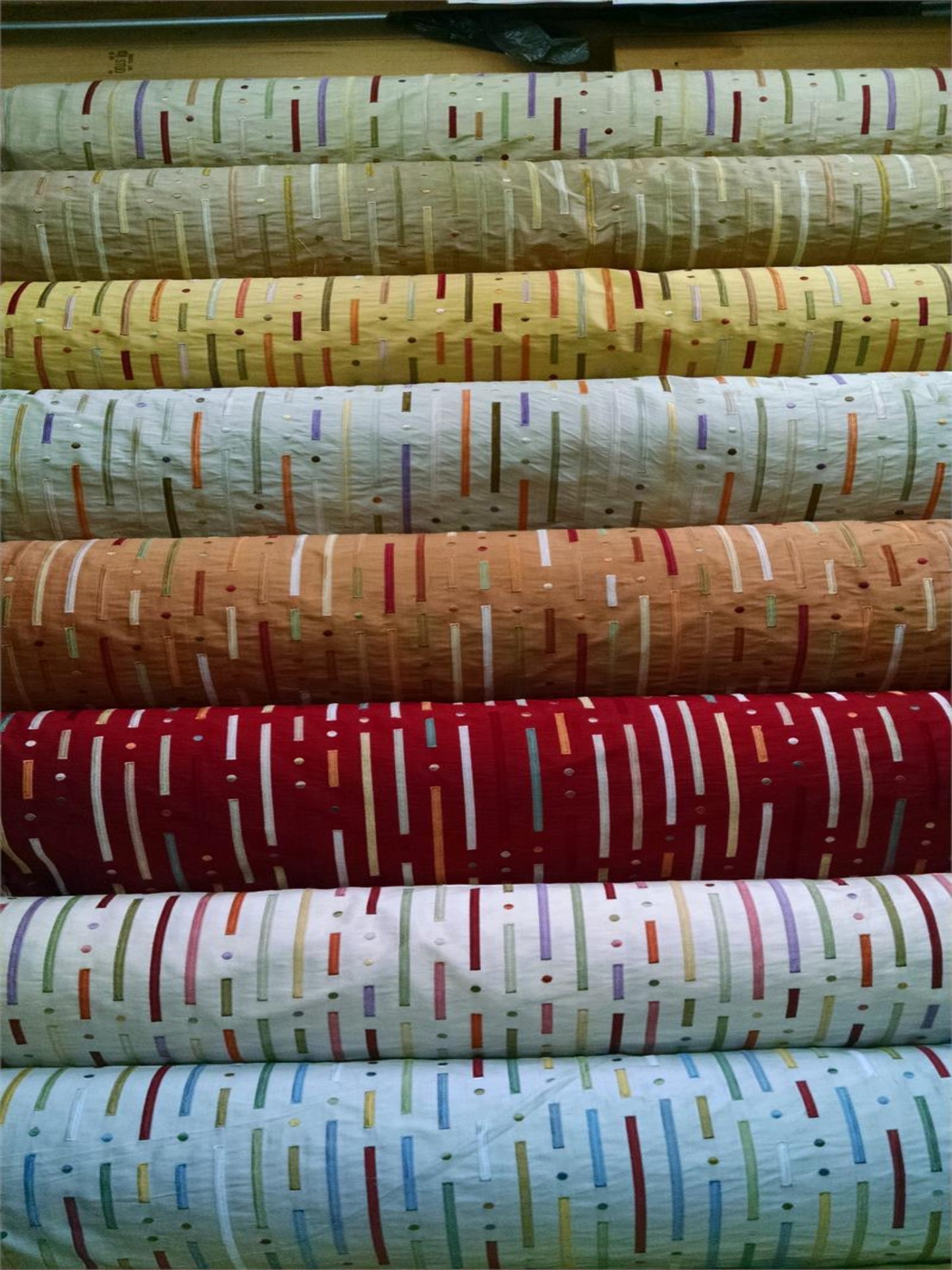 Bars & Baubles Collection - Embroidered Silk Dupioni - Garnet