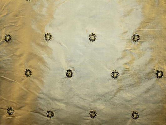 Blossom Collection - Velvet Embroidered Silk Dupioni - Sage