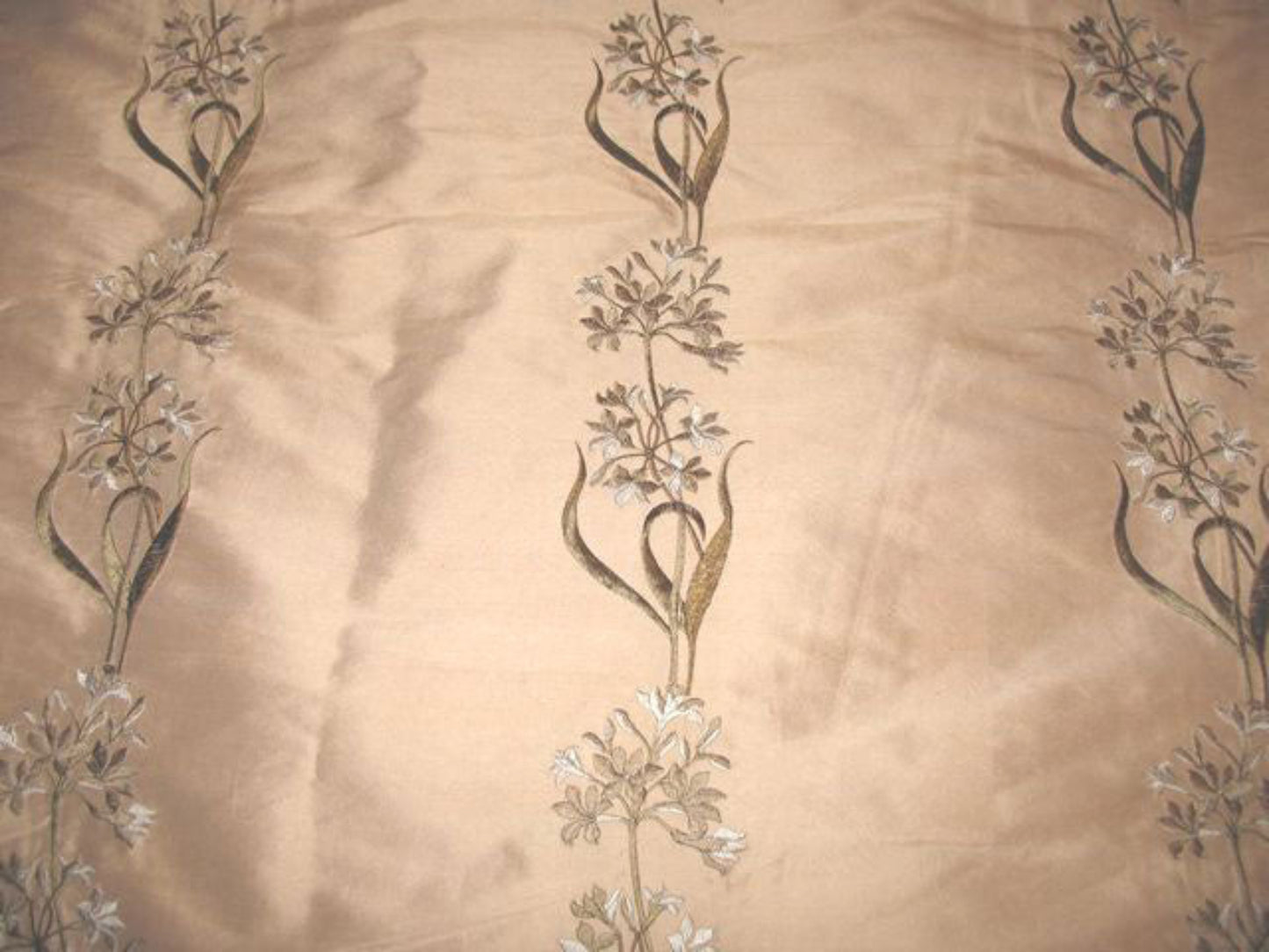 Bouquet Collection - Embroidered Silk Dupioni - Pink