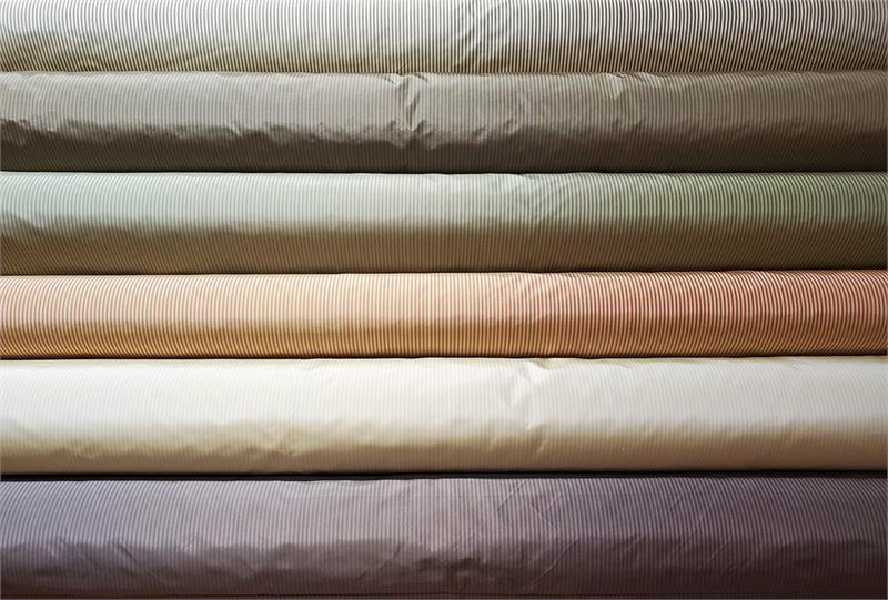 Carnival Collection - Striped Silk Taffeta - Peaches and Cream - 2 Yard Remnant
