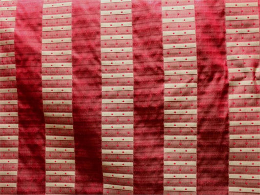 City Lights Collection - Striped Silk Brocade -  Crimson - 2 Yard Remnant