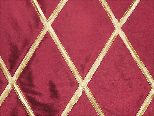 Diamond Bar Collection - Velvet Embroidered Silk Dupioni - Garnet