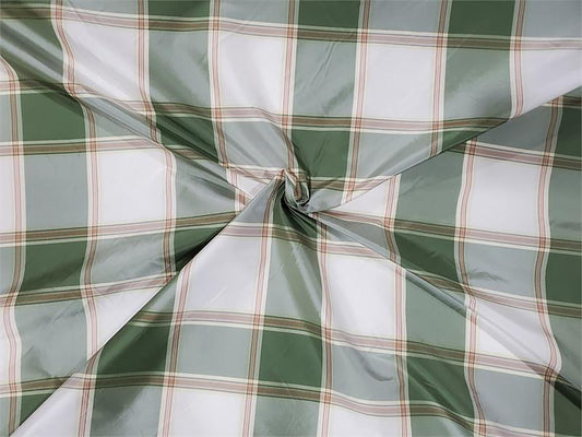 English Cottage Collection - Plaid Silk Taffeta - Kelly Green