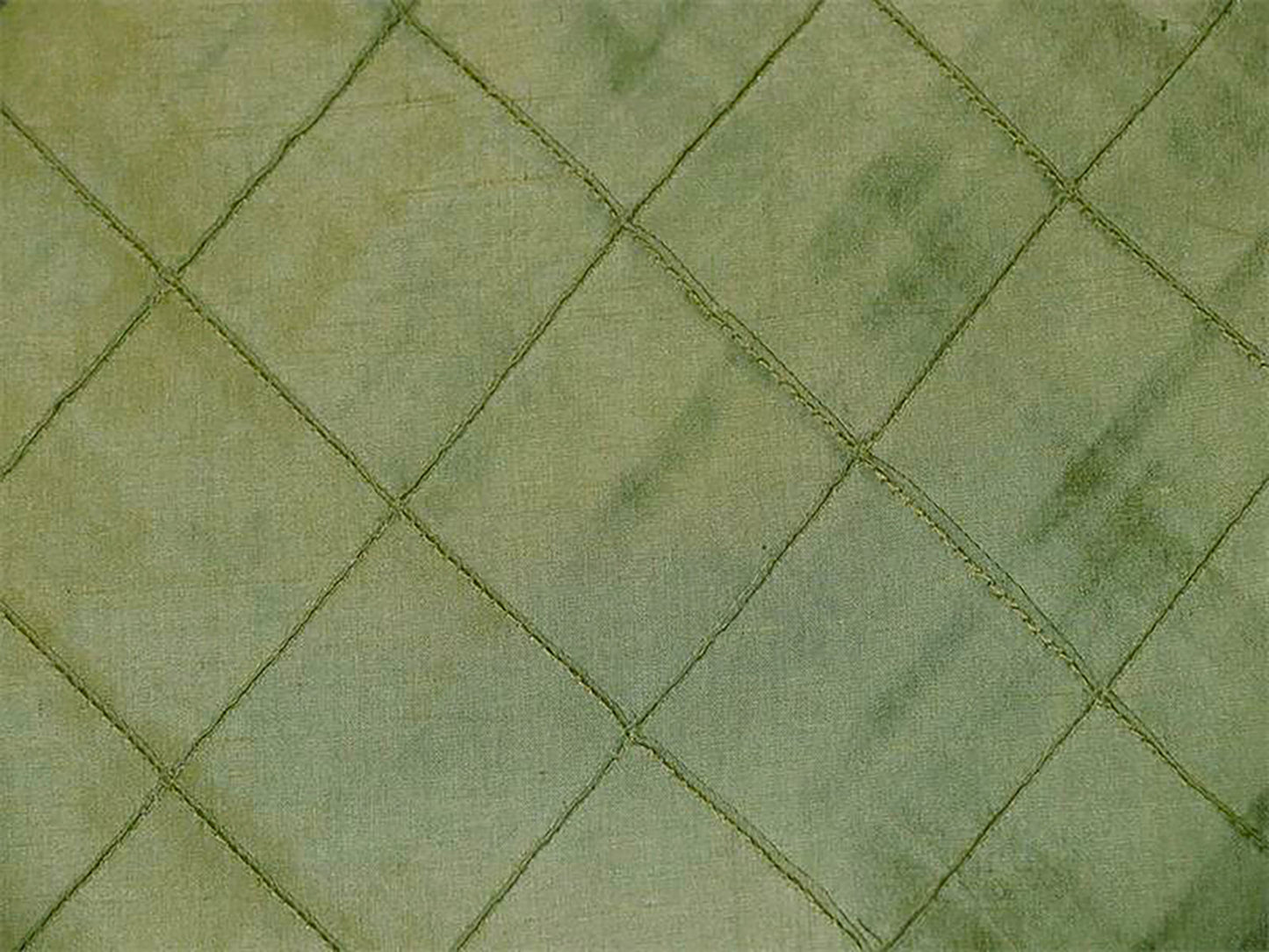 Field of Diamonds Collection - Hand-tucked Silk Dupioni - Olive