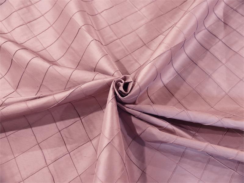 Swatch - Field of Diamonds Collection - Hand-tucked Silk Dupioni - Antique Pink