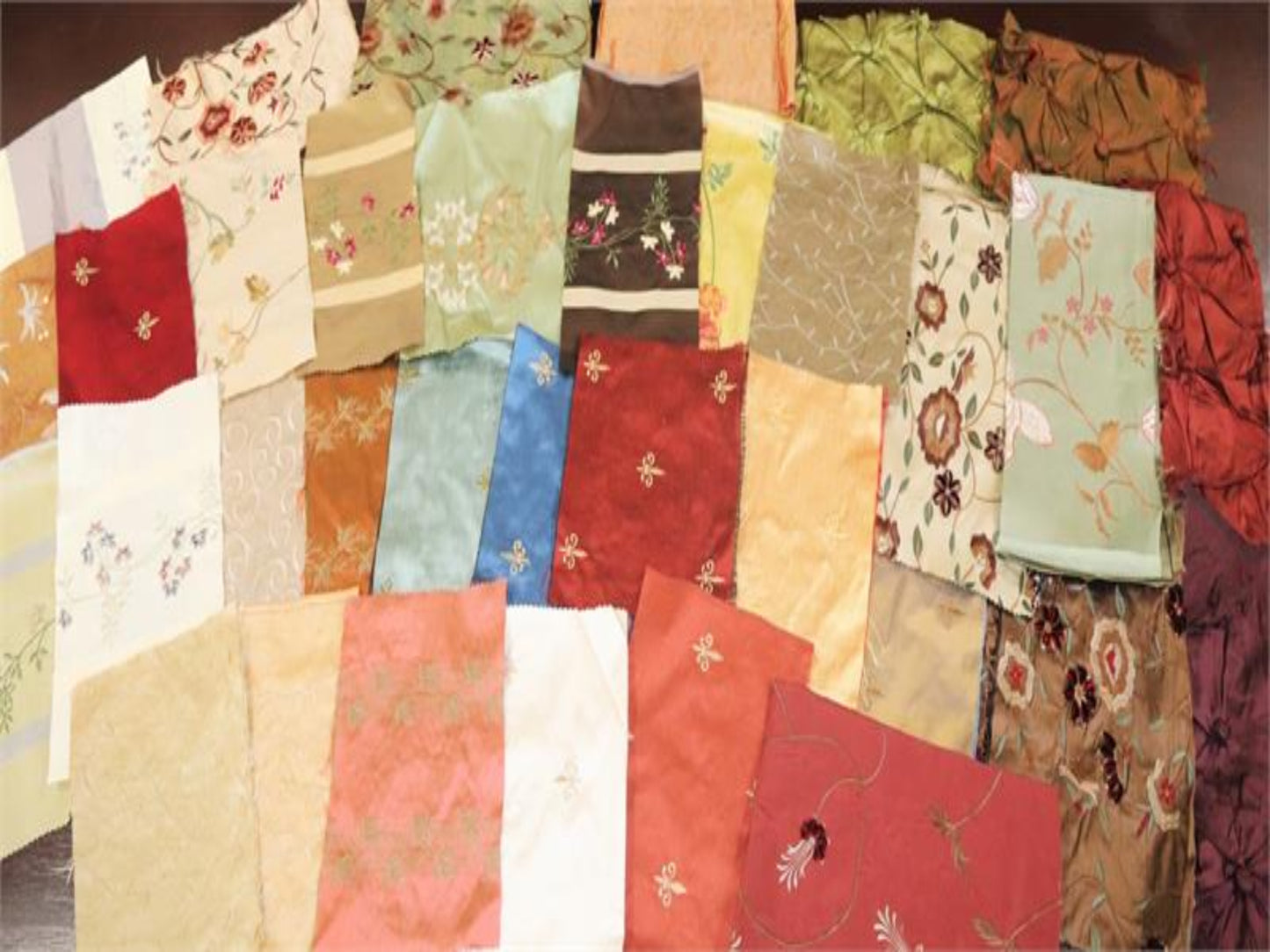 Quilting Grab Bag - Embroidered Silks - 10 ct