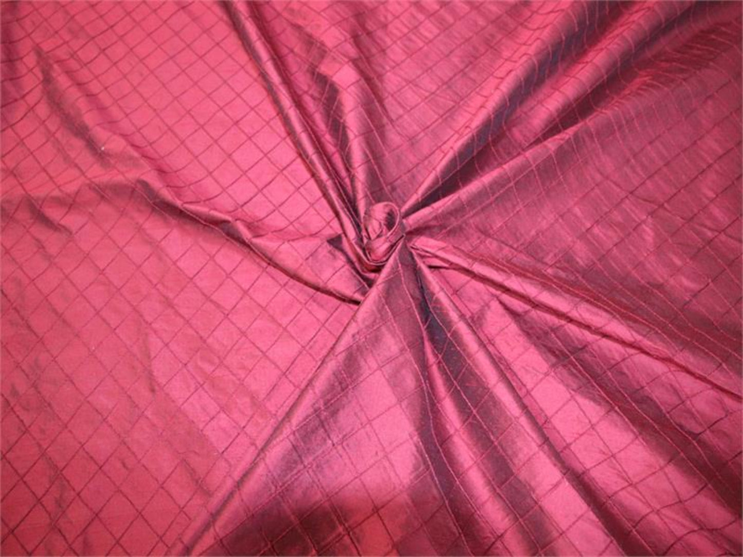 Harlequin Collection - Hand-Tucked Silk Dupioni - Bordeaux - 2.5 Yard Remnant