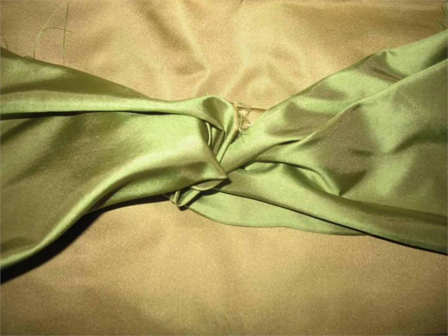 Lush Collection - Solid Satin Silk - Gold & Green - Reversible