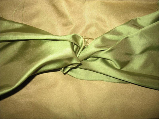 Lush Collection - Solid Satin Silk - Gold & Green - Reversible