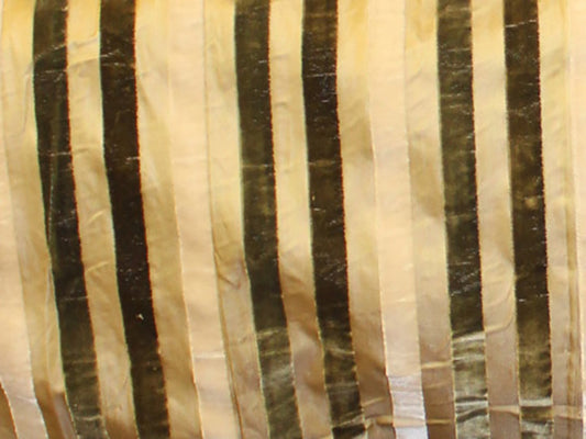 Malmore Collection - Velvet Striped Silk Taffeta - Green