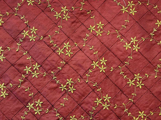 Morningside Collection - Hand-Tucked Silk Dupioni - Garnet