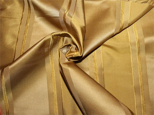 Narnia Collection - Striped Satin Silk - Gold - 2.5 Yard Remnant
