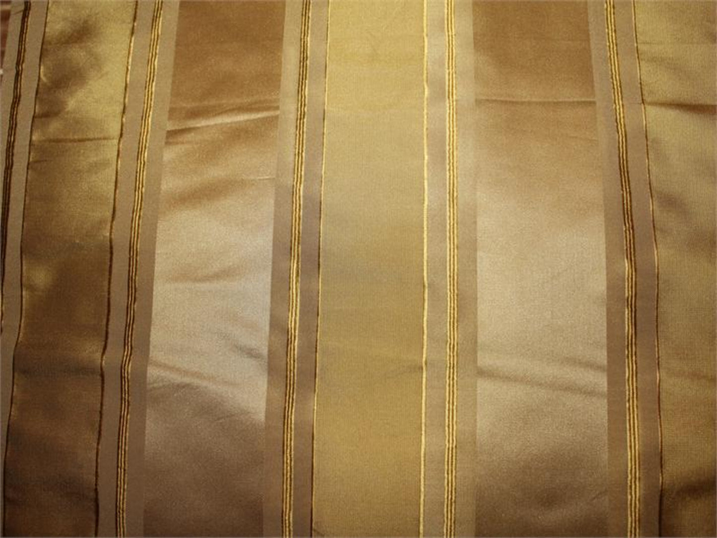 Narnia Collection - Striped Satin Silk - Gold - 2.5 Yard Remnant