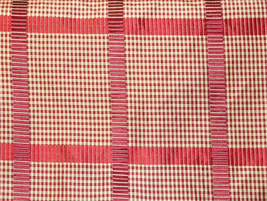 Princeton Plaid Collection - Silk Taffeta - Garnet and Gold