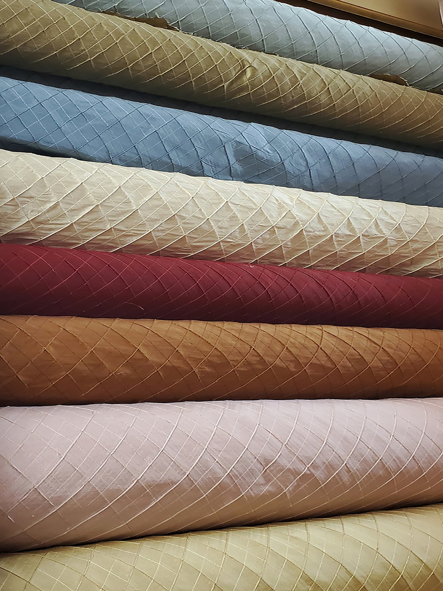 Queen of Diamonds Collection - Hand-Tucked Silk Dupioni - Sapphire