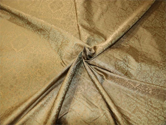 Schumann Collection - Silk Brocade - Sage and Gold - 2.5 Yard Remnant