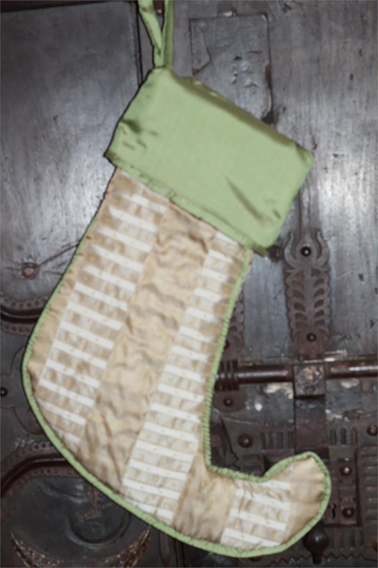 Silk Brocade Stocking - City Lights - Gold - Lined in Satin Silk