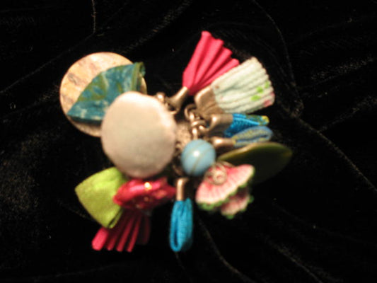 Silk Charm Ring - Turquoise, Fuchsia and Lime