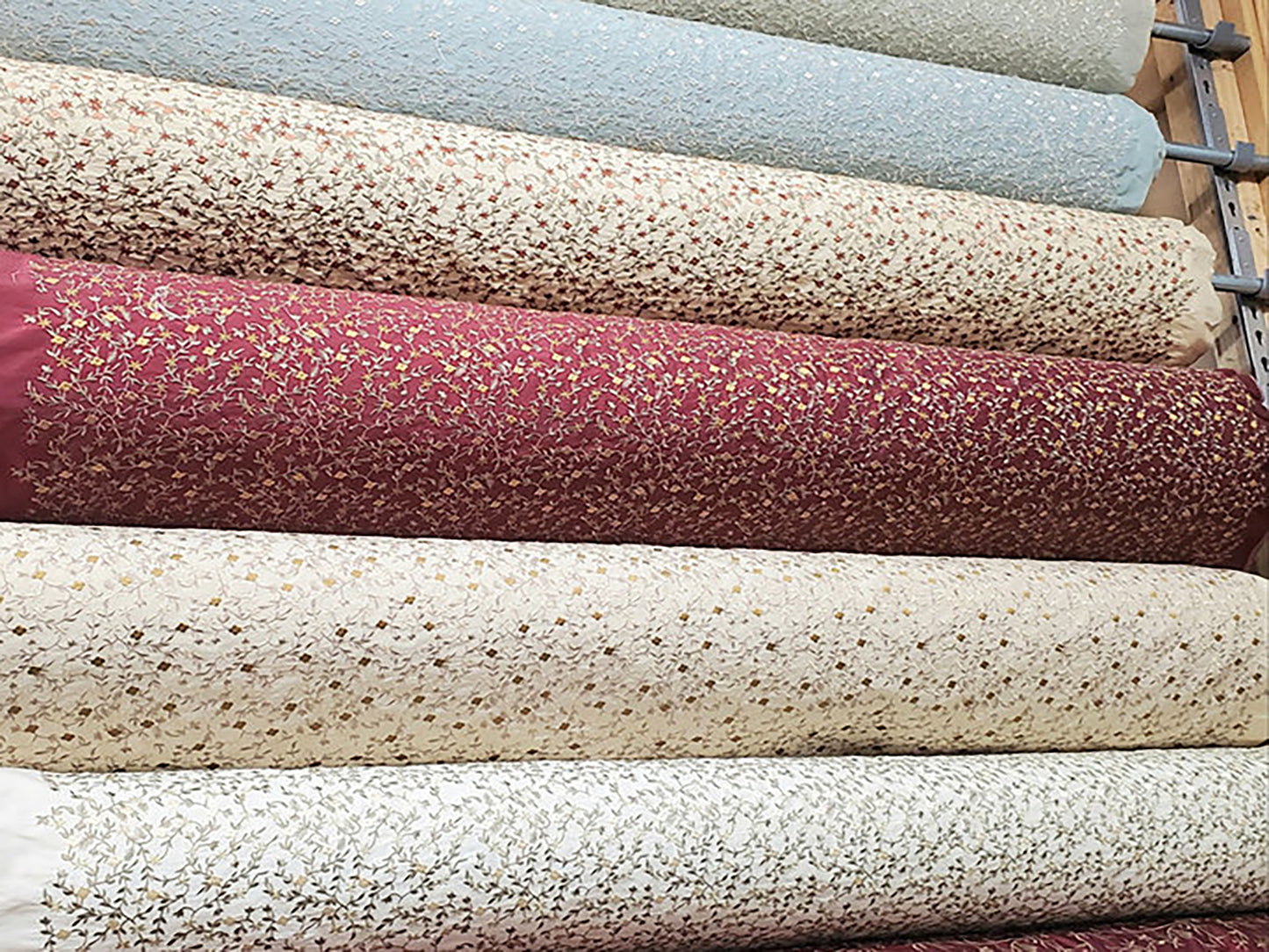 Starfish Garden Collection - Embroidered Silk Dupioni - Cream