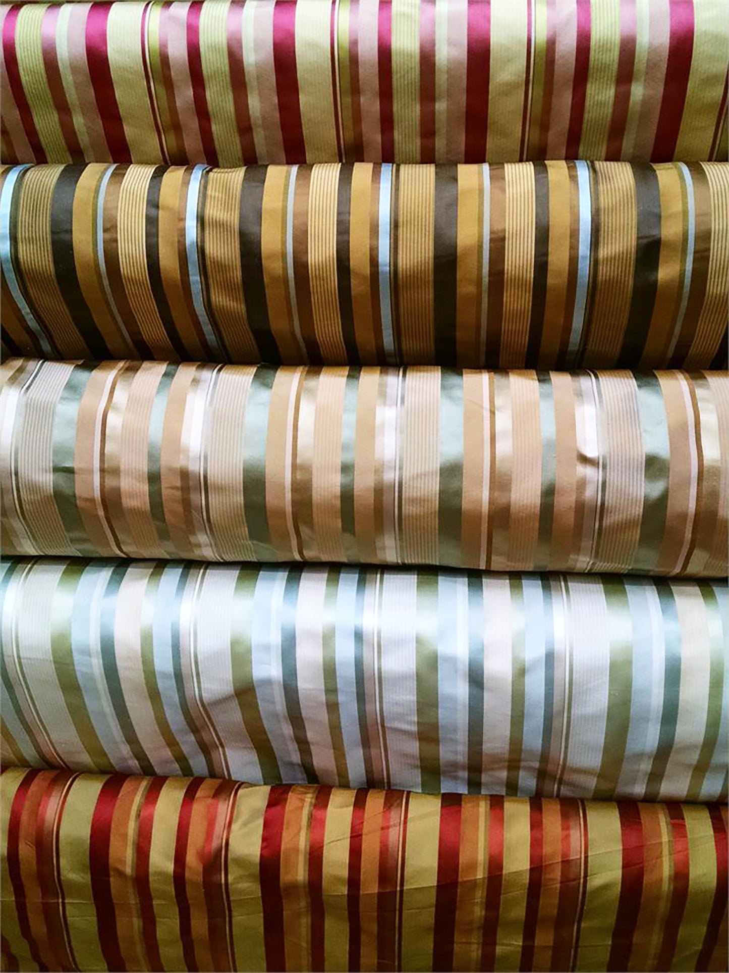 Swatch - Sullivan Collection - Striped Silk Taffeta - Forest