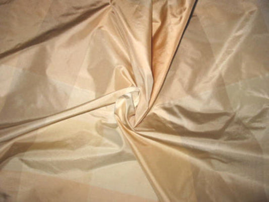 The Hamptons, West Egg - Plaid Silk Taffeta - Peach - 3.5 Yard Remnant