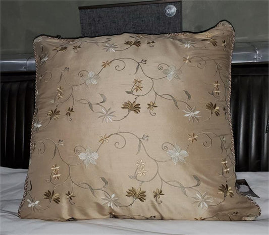 Silk Throw Pillow Shell - Glens of Antrim - Cream - Silk Dupioni