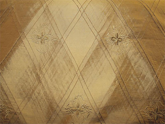 Velvet Cut Diamond Collection - Velvet Embroidered Silk Dupioni - Gold
