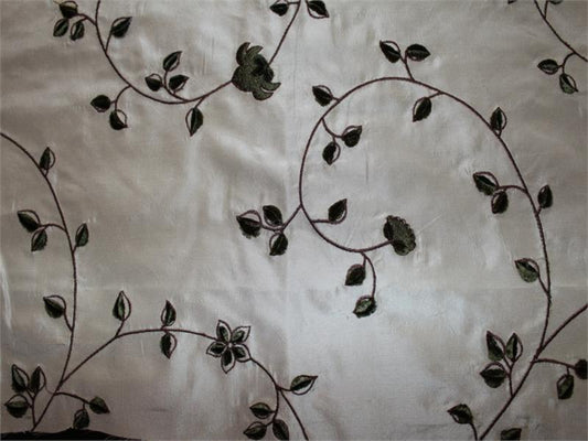 Vineland - Embroidered Silk Taffeta - Forest - 3.5 Yard Remnant