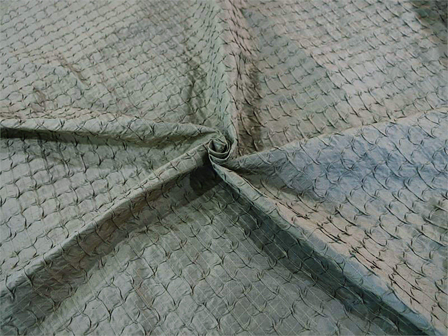 Vintage Pintuck Collection - Hand-Tucked Silk Dupioni - Dark Olive