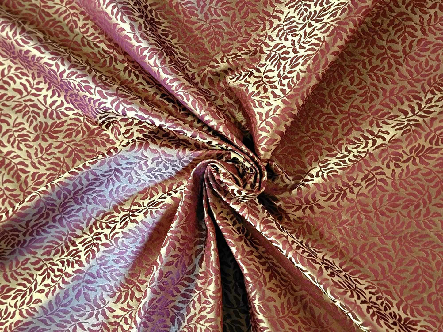 Vivaldi Collection - Silk Brocade - Garnet and Copper