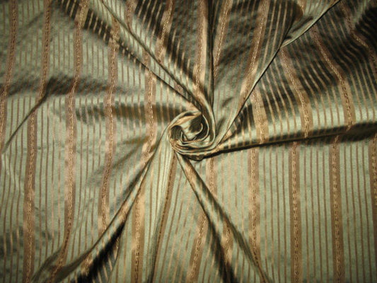 Zazu's Collection - Striped Satin Silk - Sage and Gold