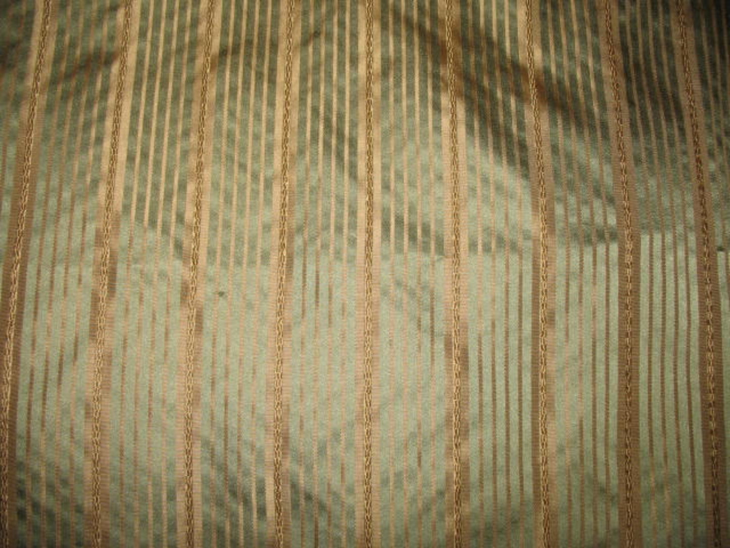 Zazu's Collection - Striped Satin Silk - Sage and Gold