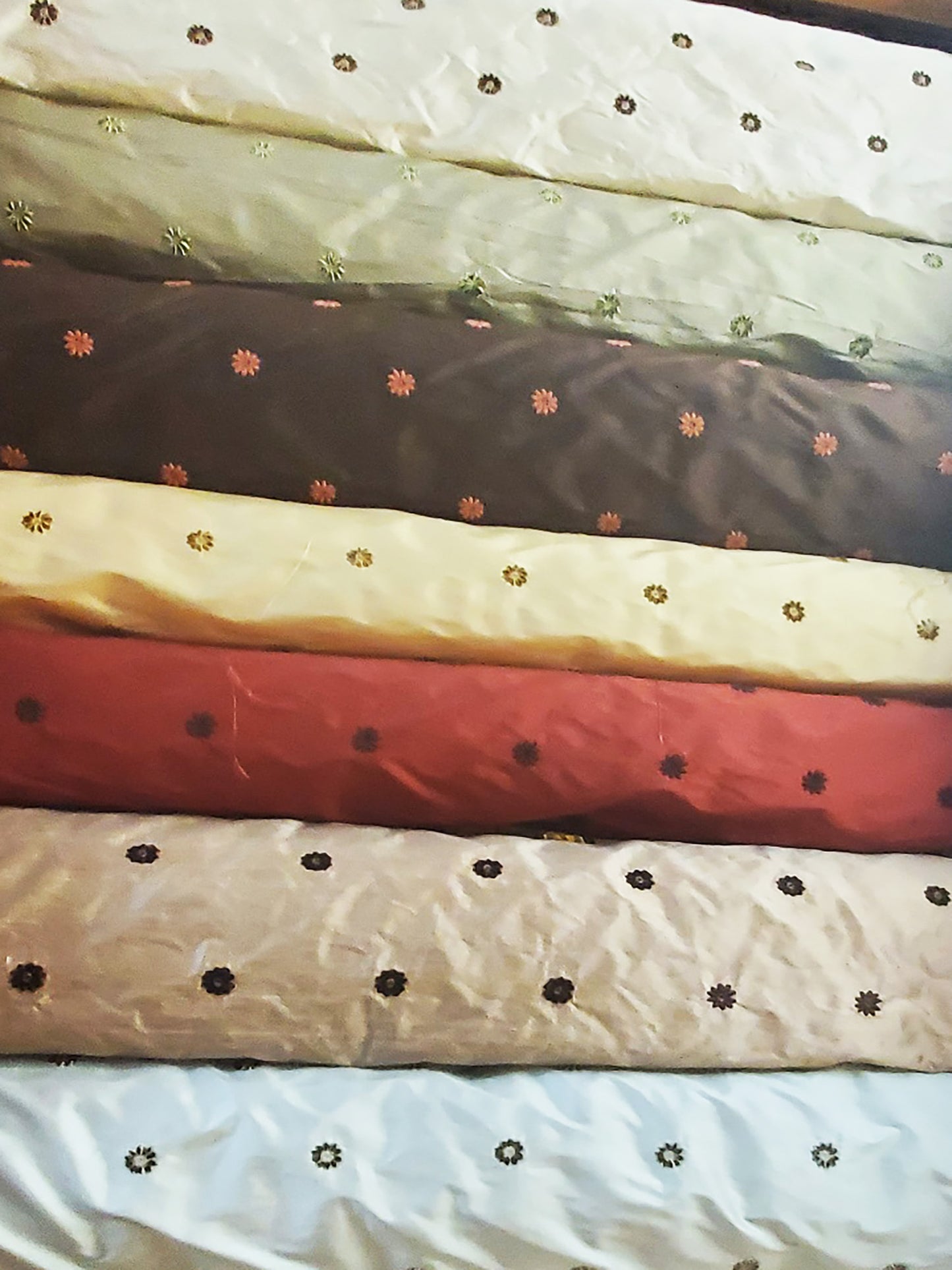 Blossom Collection - Velvet Embroidered Silk Dupioni - Soft Yellow