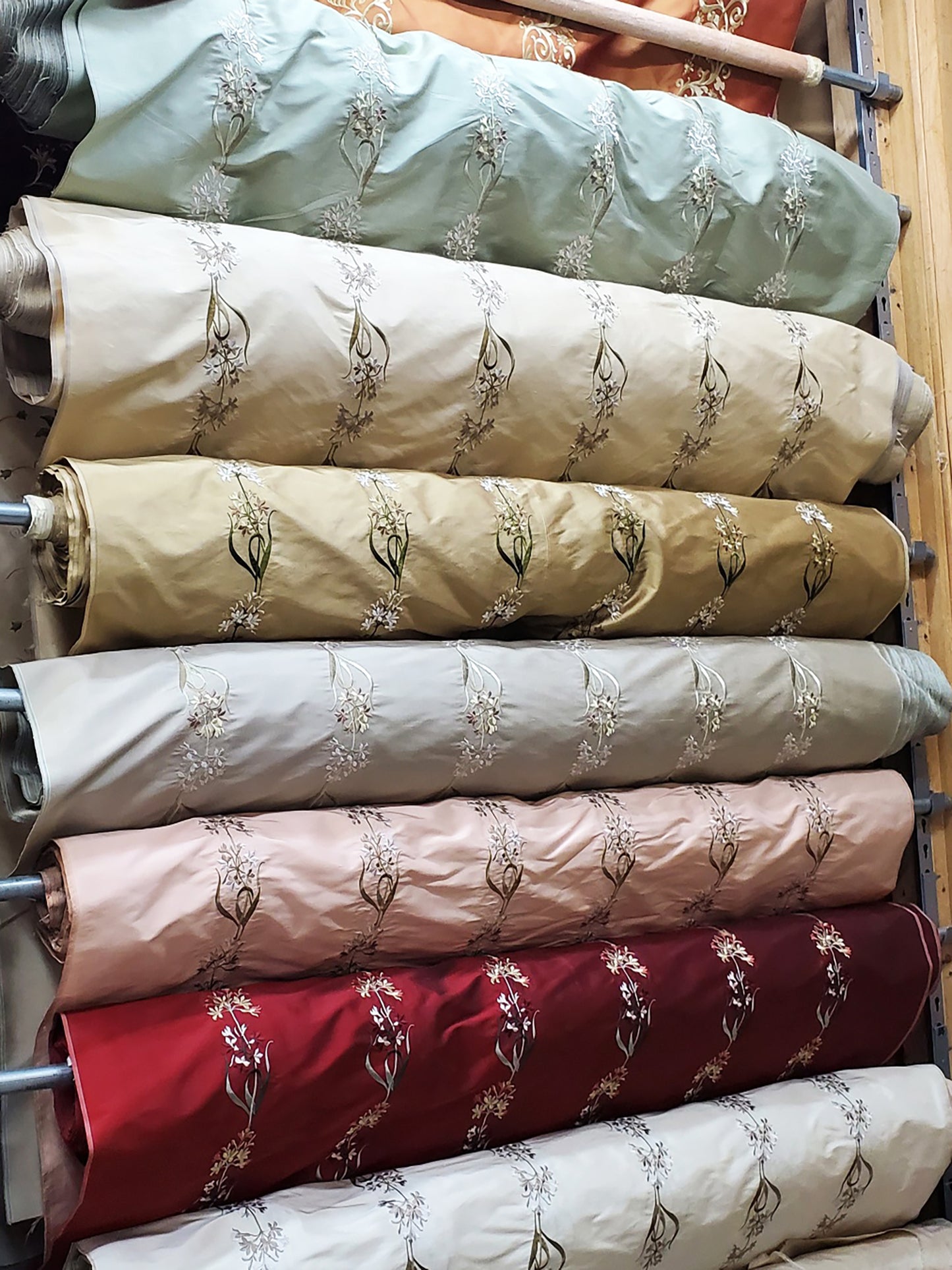 Swatch - Bouquet Collection - Embroidered Silk Dupioni - Chiffon