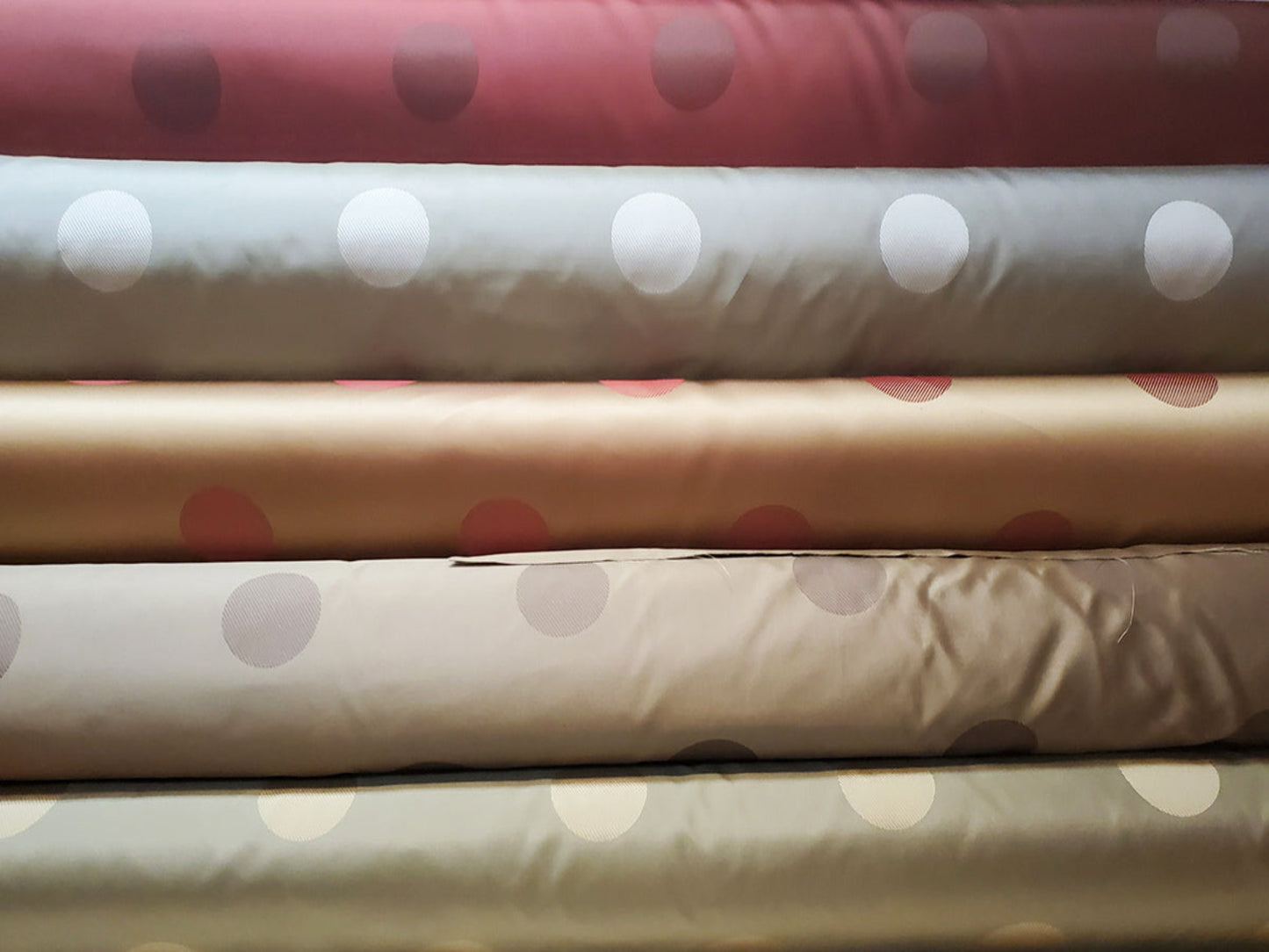 Polka Dots Collection - Satin Silk - Burnt Orange and Gold - Reversible