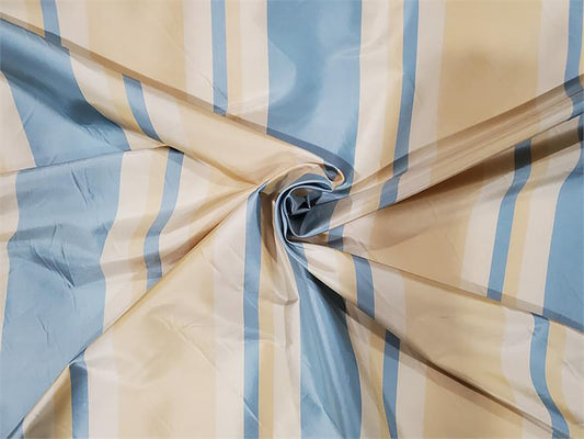 Beach House Collection - Striped Silk Taffeta - Yellow & Blue