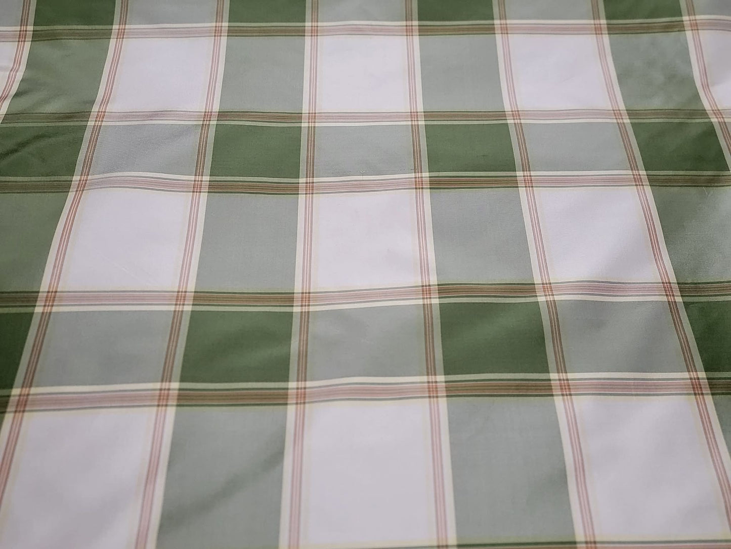 English Cottage Collection - Plaid Silk Taffeta - Kelly Green
