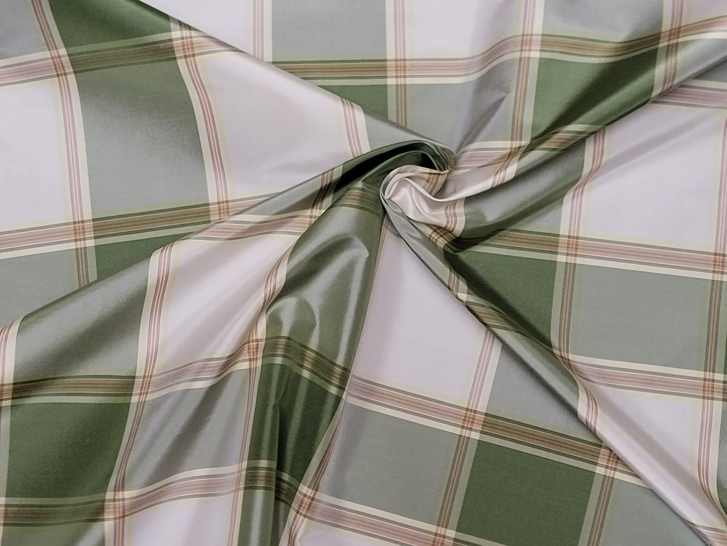 English Cottage Collection - Plaid Silk Taffeta - Kelly Green
