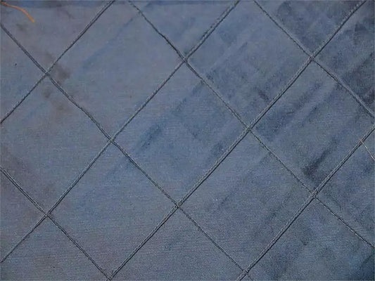 Field of Diamonds Collection - Hand-tucked Silk Dupioni - Navy