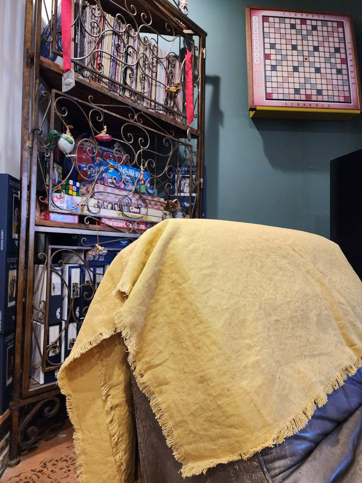 Handmade Linen Throw - Gold.