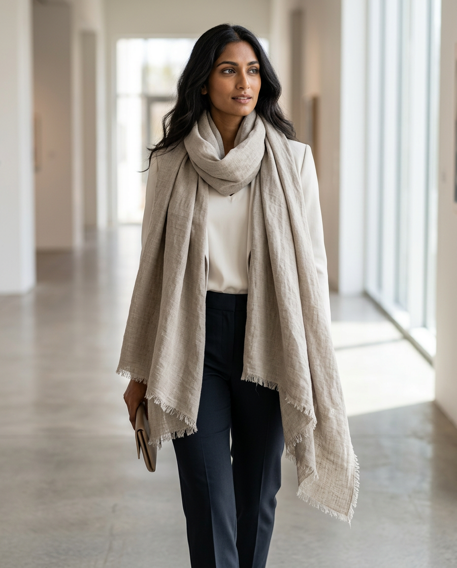 Handmade Linen Throw - Oatmeal