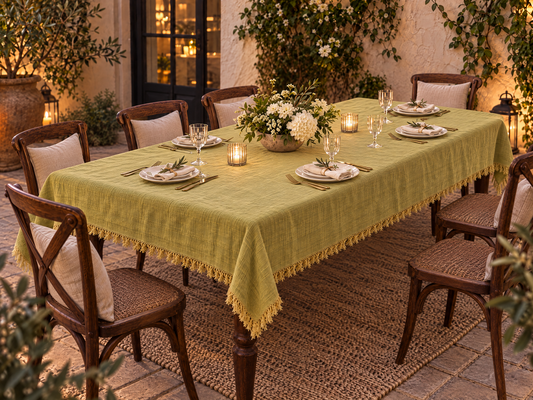 Handmade Linen Throw - Chartreuse