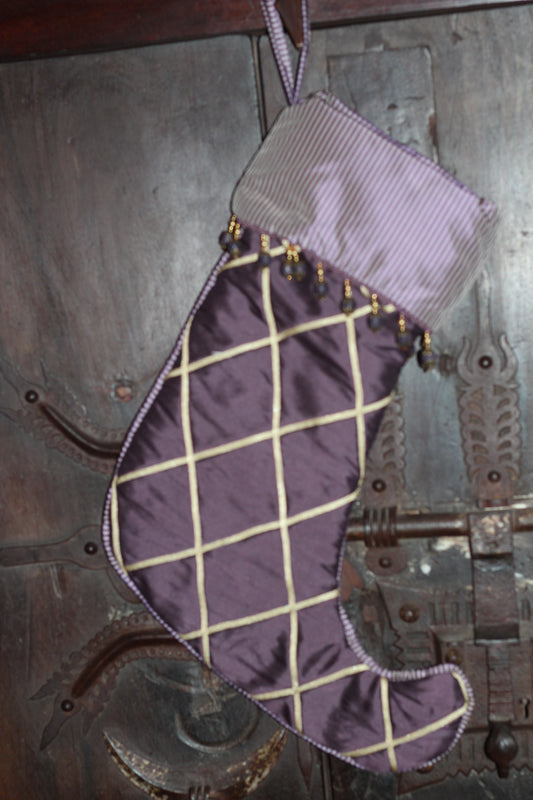 Silk Taffeta Stocking - Ribboned - Lined in Carnival Silk Taffeta