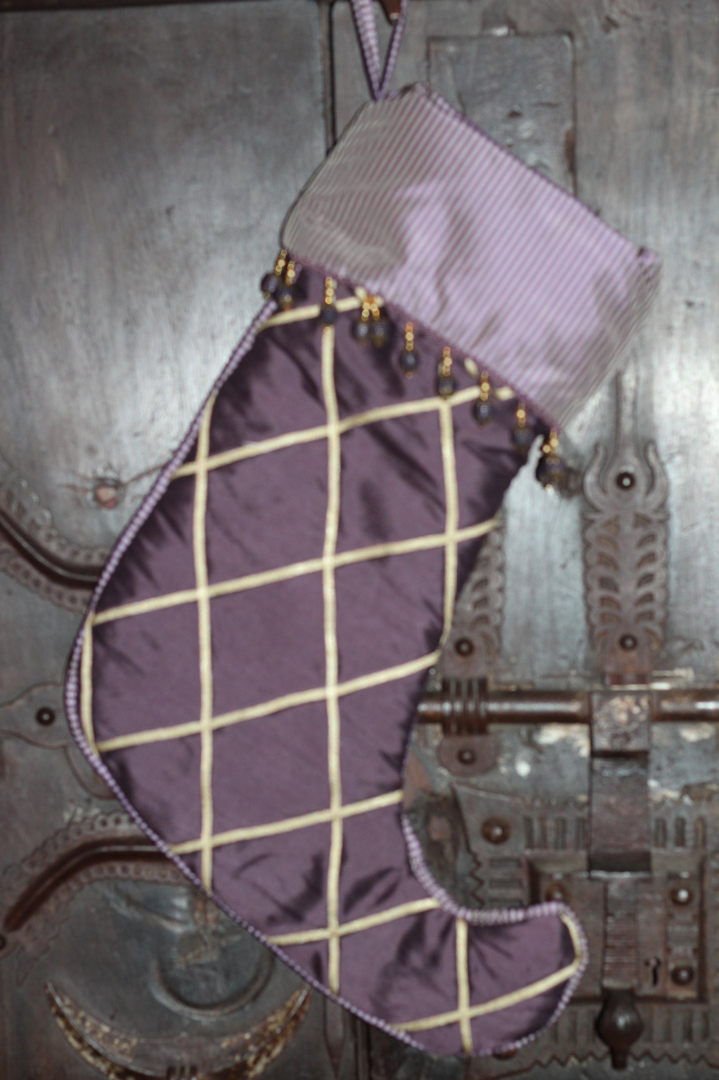 Silk Taffeta Stocking - Ribboned - Lined in Carnival Silk Taffeta