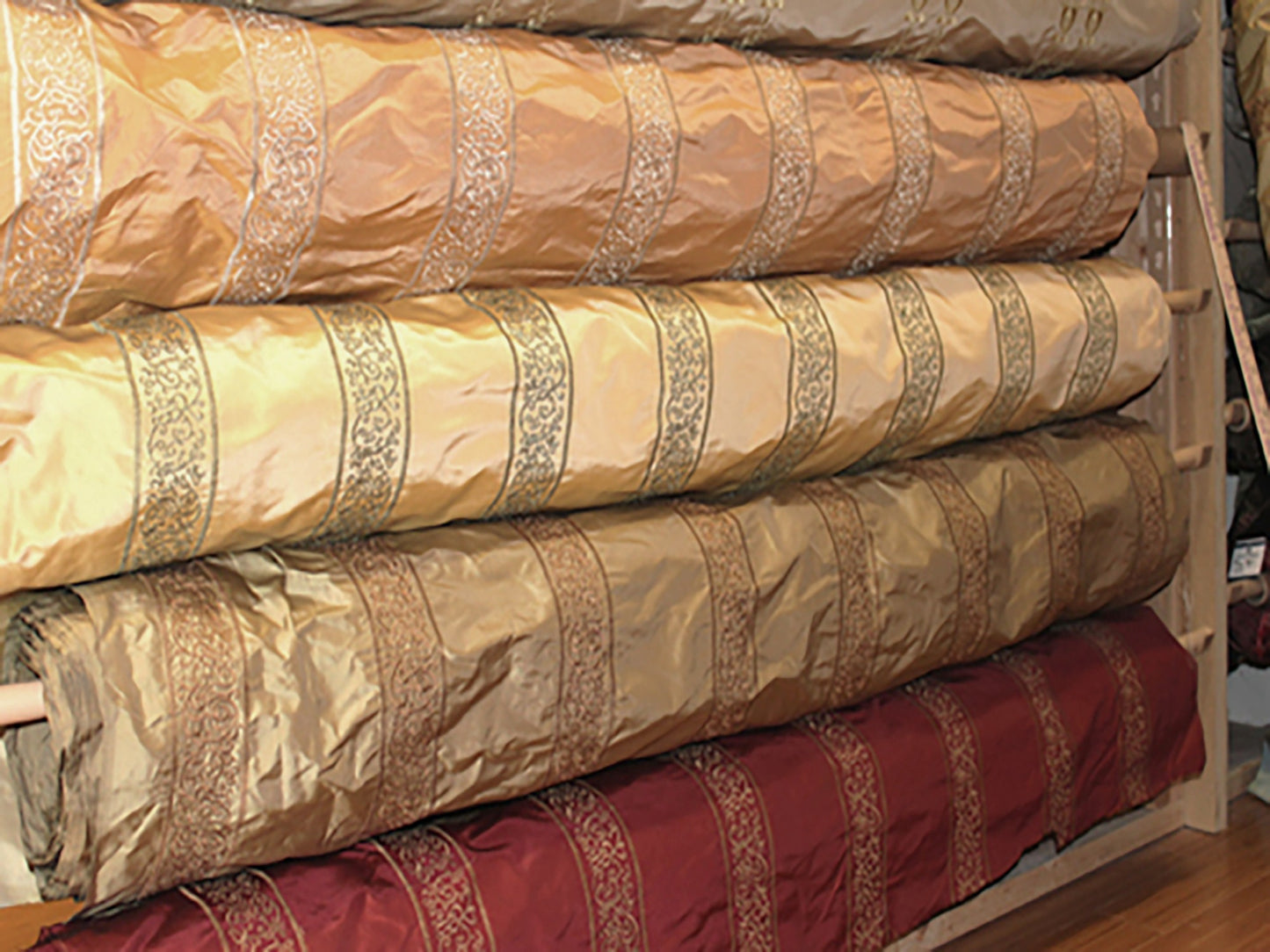 La Dolce Vita Silk Taffeta - Embroidered Silk Taffeta - Yellow