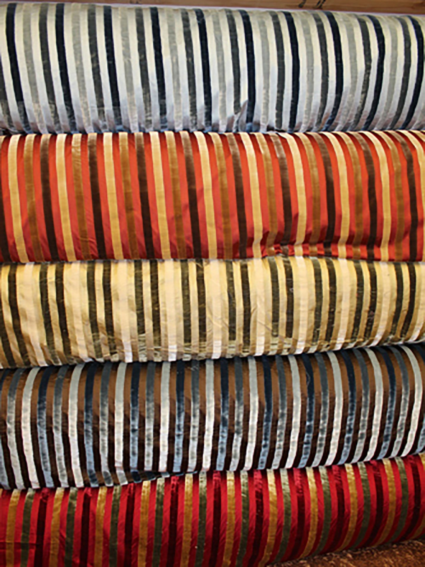 Swatch - Malmore Collection - Velvet Striped Silk Taffeta - Green