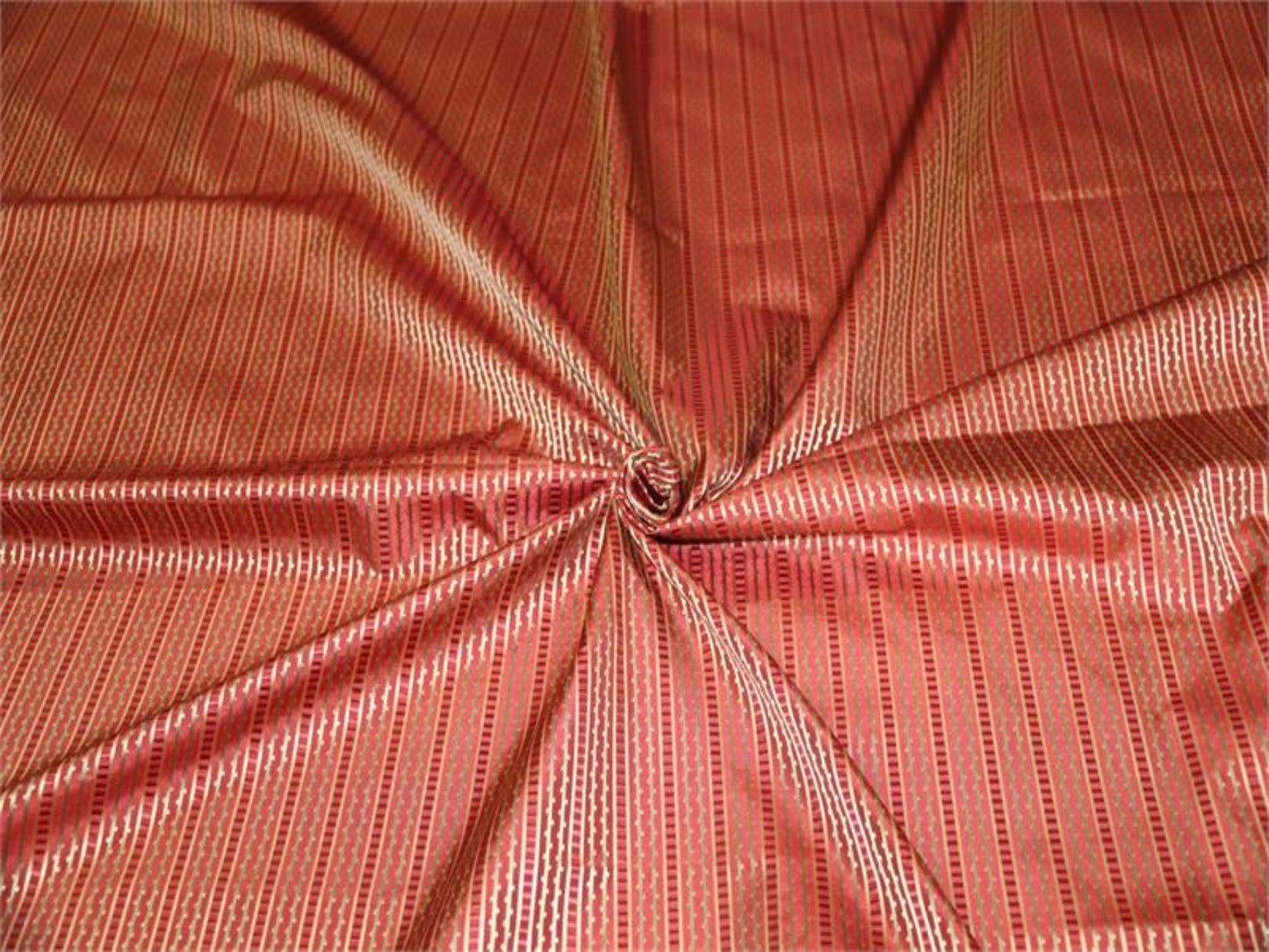 Paseo Collection - Woven Striped Silk Taffeta Crimson - 3 Yard Remnant