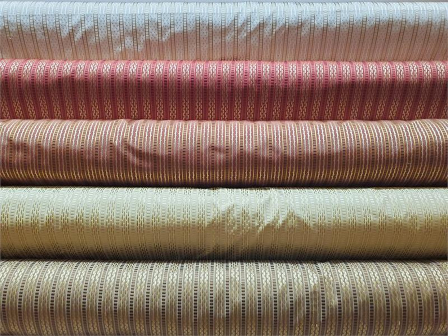 Paseo Collection - Woven Striped Silk Taffeta Crimson - 3 Yard Remnant