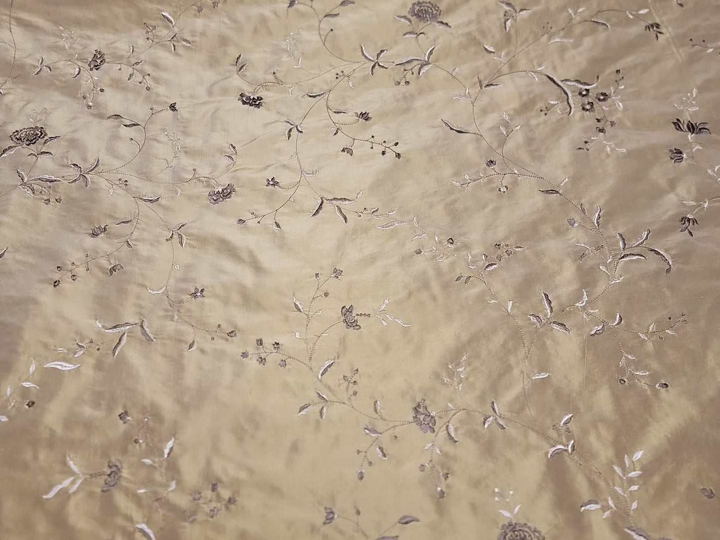 Pastoral Collection - Embroidered Silk Taffeta - Gold