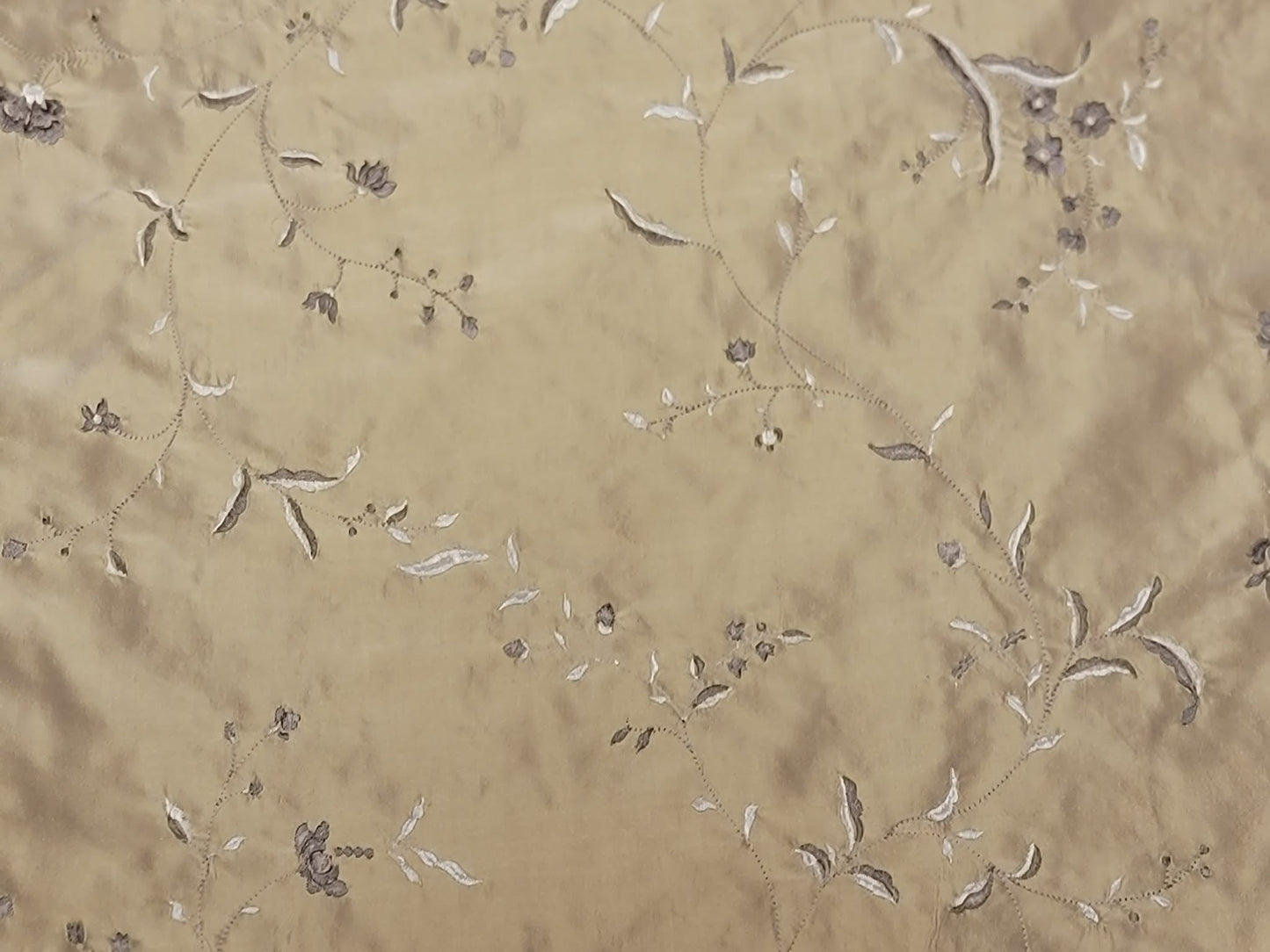 Pastoral Collection - Embroidered Silk Taffeta - Gold